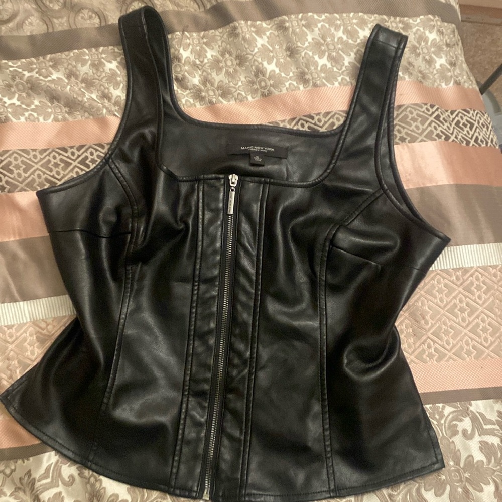 Marc New York Faux Leather Corset Top Bustier